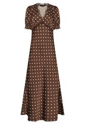 STAR Chocolate Brown Polka Dot Maxi Dress | StarByJM 1