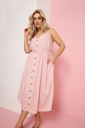 YOURS Plus Size Pink Ditsy Floral Sundress | Yours Clothing 2