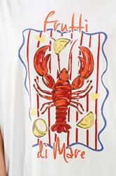 LTS Tall Women's White Lobster Graphic Oversized T-Shirt | Long Tall Sally 5