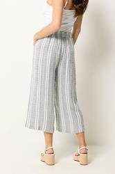 M&Co White Stripe Cropped Wide Leg Trousers | M&Co 2