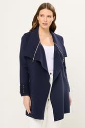 STAR Navy Blue Zip Detail Cardigan | StayByJM 3