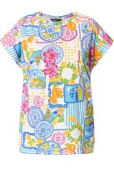 YOURS Curve White Tile Print Trim Detail T-Shirt