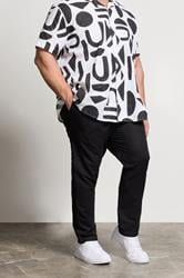 BadRhino Big & Tall Black Linen Formal Trousers | BadRhino 3