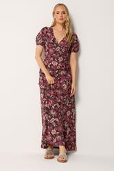 LTS Tall Women's Chocolate Brown Floral Wrap Maxi Dress | Long Tall Sally 2
