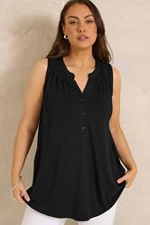 EVANS Plus Size Black Sleeveless Stretch Top | Evans 3