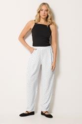 LTS Tall Women's White Polka Dot Barrel Leg Trousers | Long Tall Sally 1