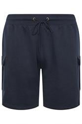 D555 Big & Tall Cargoshorts in Marineblau mit elastischem Taillenbund