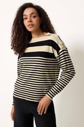 M&Co Natural Brown and Black Striped Jumper | M&Co 3