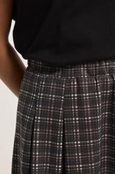 PixieGirl Petite Women's Chocolate Brown Check Midi Skirt | PixieGirl 4