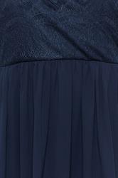 Plus Size YOURS LONDON Curve Navy Blue Lace Front Chiffon Maxi