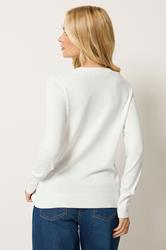 M&Co Ivory White V-Neck Jumper | M&Co 2