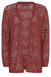 M&Co Berry Red Open Front Crochet Cardigan | M&Co 5
