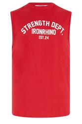 IronRhino Big & Tall top sin mangas roja Samba «Strength Dept»
