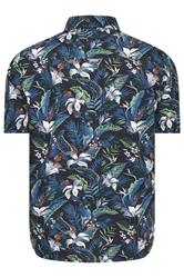 D555 Big & Tall Blue Hawaiian Short Sleeve Shirt | BadRhino 4