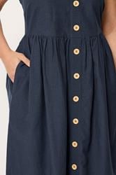 YOURS Plus Size Navy Blue Linen Sundress | Yours Clothing 4