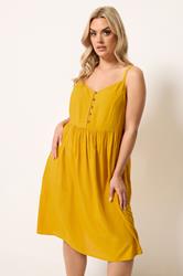 YOURS Plus Size Yellow Strappy Midi Sundress | Yours Clothing 3