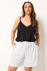 YOURS Plus Size White Polka Dot Shorts | Yours Clothing 3