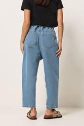 PixieGirl Petite Women's Blue Belted Barrel Jeans | PixieGirl 2