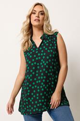 YOURS Plus Size Black Polka Dot Collared Top | Yours Clothing 3