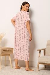 YOURSET Plus Size 2 PACK Pink Bow & Heart Print Midaxi Nightdresses | Yours Clothing 5