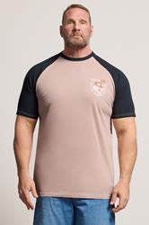 KAM Big & Tall Pink Raglan T-Shirt | BadRhino 3