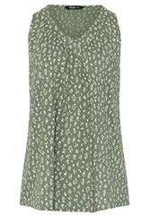 YOURS Olijfgroene top met bloemenprint
