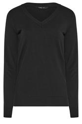 LTS Tall Pull à col en V noir en maille