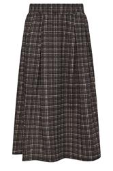 PixieGirl Petite Chocolate Brown Check Midi Skirt