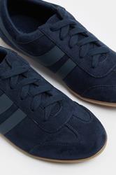 LTS Navy Blue Padded Retro Trainers In Standard Fit | Long Tall Sally 5