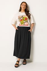 YOURS Plus Size Black Midi Skirt | Yours Clothing 1