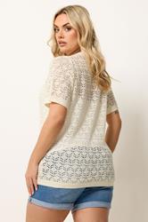 YOURS Plus Size Ivory White Button Through Cardigan | Yours Clothing 4