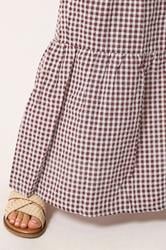 LTS Tall Women's Burgundy Red & White Gingham Cotton Maxi Skirt | Long Tall Sally 4