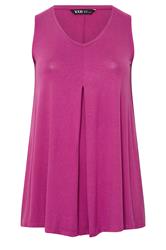 YOURS Curve Purple Pleat Front Vest Top