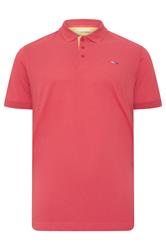 BadRhino Big & Tall Pink & Yellow Contrast Short Sleeve Polo Shirt