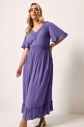 YOURS Plus Size Purple Crochet Maxi Dress | Yours Clothing 1