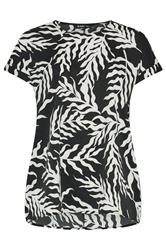 YOURS Plus Size Black Leaf Print Top | Yours Clothing 5