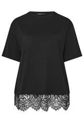 YOURS Plus Size Black Lace T-Shirt | Yours Clothing 5