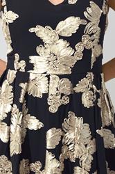 YOURS LONDON Plus Size Black Flower Applique Mini Dress | Yours Clothing 4