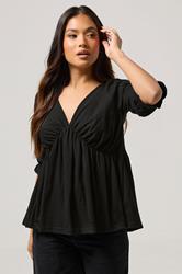 PixieGirl Petite Women's Black Cotton Smock Top | PixieGirl 3