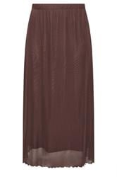 YOURS chocoladebruine rok van netstof