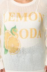 YOURS Plus Size Ivory White 'Lemon Soda' Pointelle Jumper | Tours Clothing 4