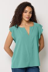 M&Co Green Frill Sleeve Blouse | M&Co  3