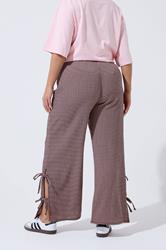 LIMITED COLLECTION Curve Pink Gingham Tie Side Trousers | Yours Clothing 2