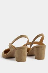 LTS Brown Faux Suede Asymmetric Block Heels In Standard Fit | Long Tall Sally 5