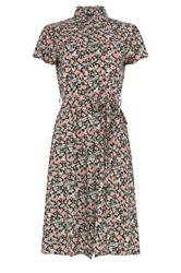 M&Co Black & Pink Floral Tie Waist Shirt Dress | M&Co 6