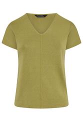 EVANS Curve Olive Green V-Neck Knitted Top