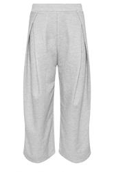 PixieGirl Petite Women's Grey Marl Pleated Wrap Trousers | PixieGirl  5