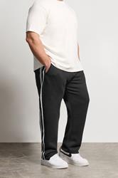 BadRhino Big & Tall Black Side Stripe Open Hem Joggers | BadRhino 3