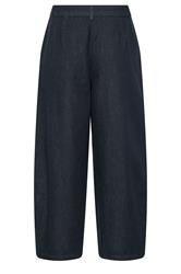 PixieGirl Petite Women's Dark Blue Pleated Wide Leg Jeans | PixieGirl  6