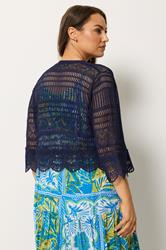 YOURS Plus Size Navy Blue Waterfall Cardigan | Yours Clothing 2